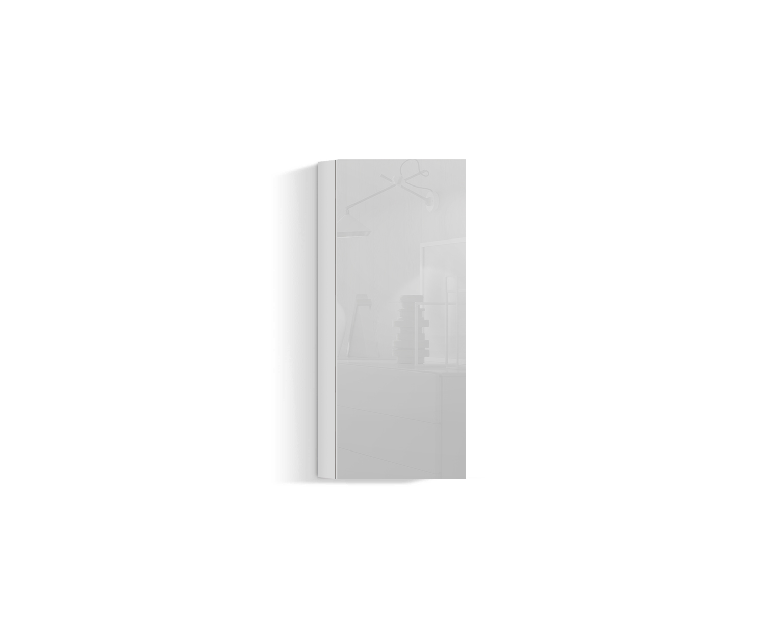 Design Wohnzimmer Hängeschrank Vertikal H96 B45 weiss400 Design Wohnzimmer Hängeschrank Vertikal H96 B45 weiss400