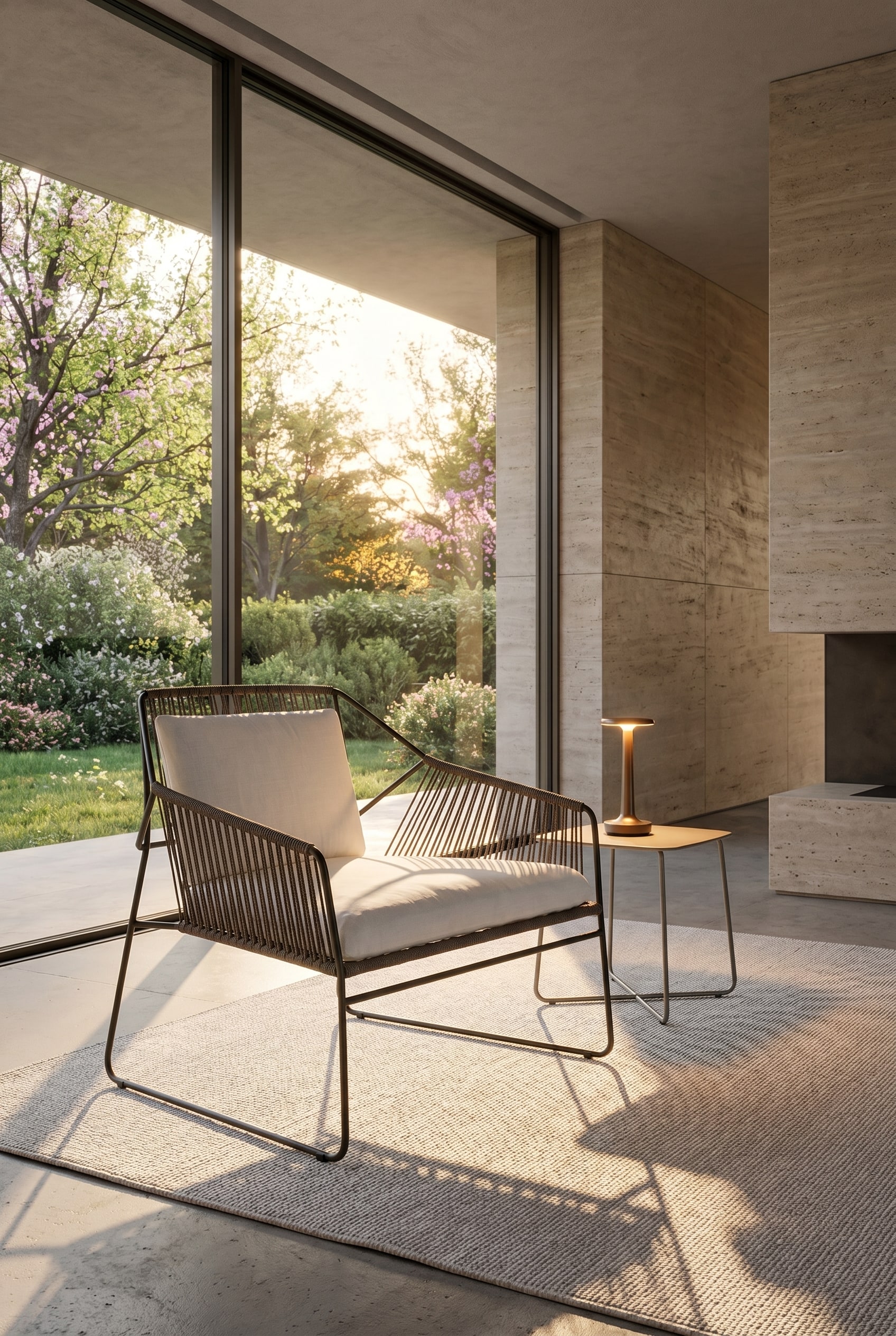 Lichtstimmung am Gartensitzplatz am frühen Frühlingsabend Lichtstimmung am Gartensitzplatz am frühen Frühlingsabend