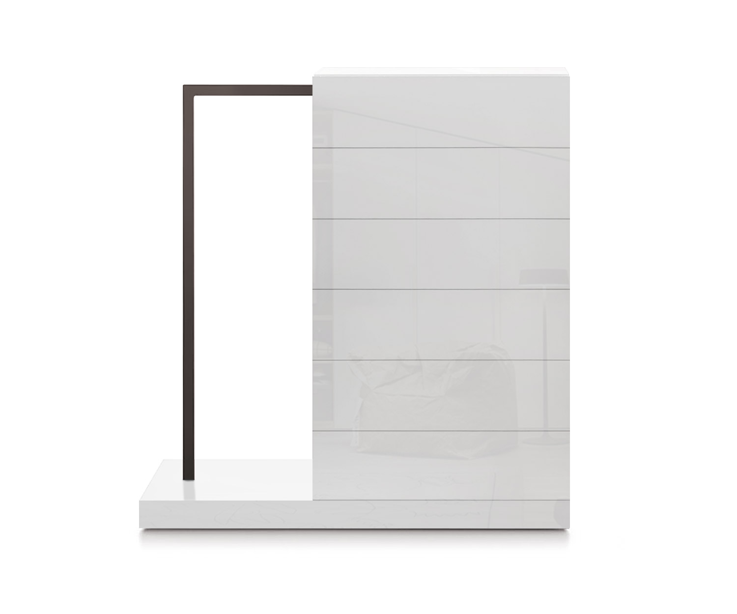 Novamobili Hochkommode Easy6 + Garderobe links B64cm glanz weiß400 Novamobili Hochkommode Easy6 + Garderobe links B64cm glanz weiß400