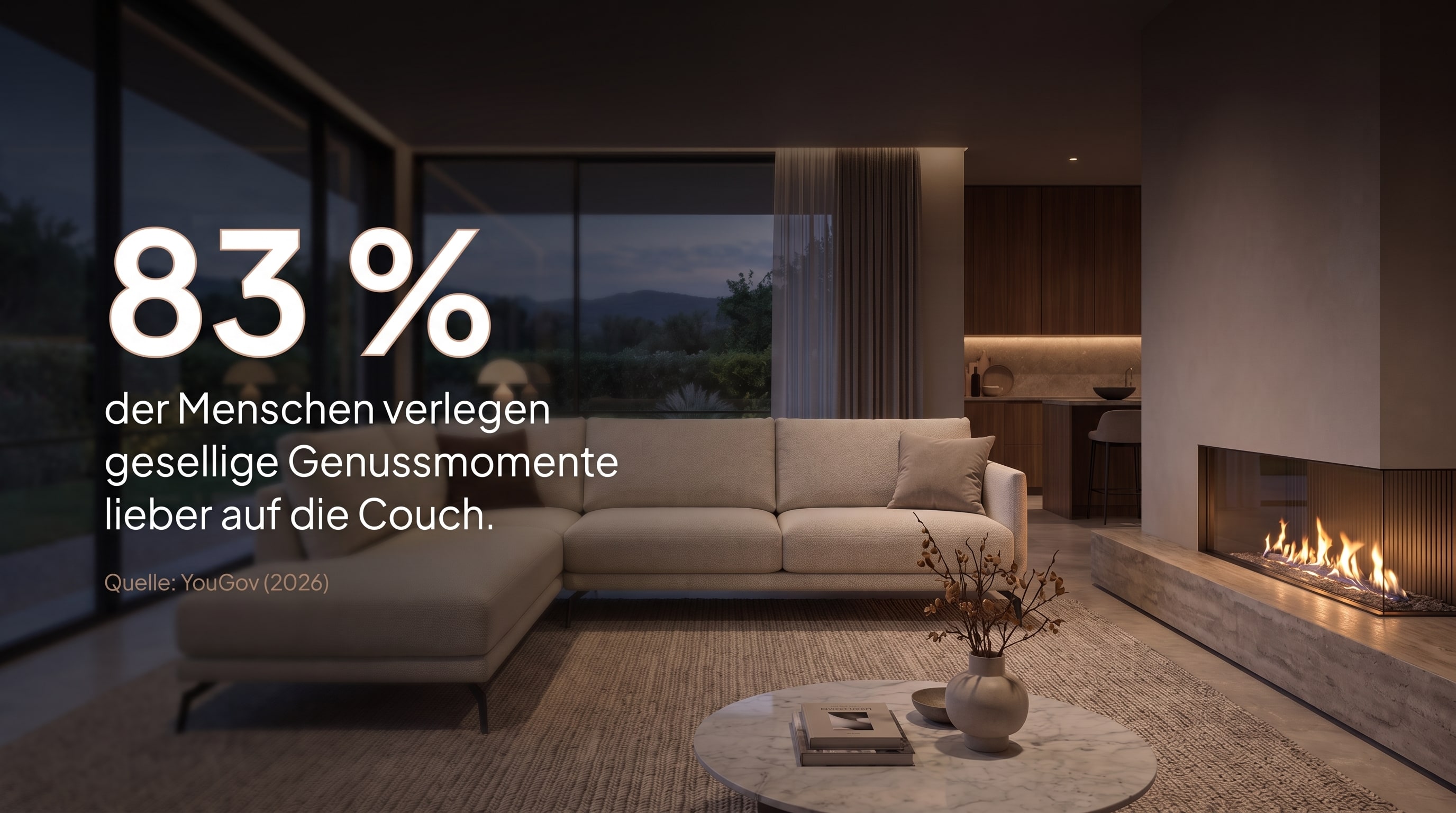 83 % &ndash; der Menschen verlegen gesellige Genussmomente lieber auf die Couch.