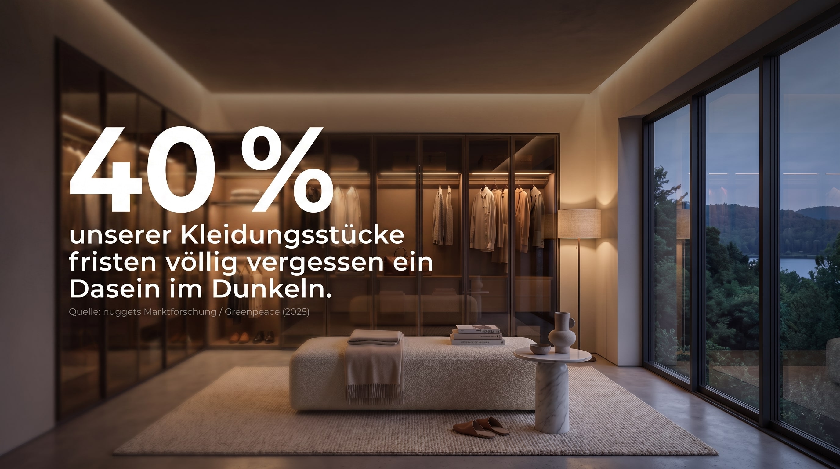 40 % &ndash; unserer Kleidungsst&uuml;cke fristen v&ouml;llig vergessen ein Dasein im Dunkeln.