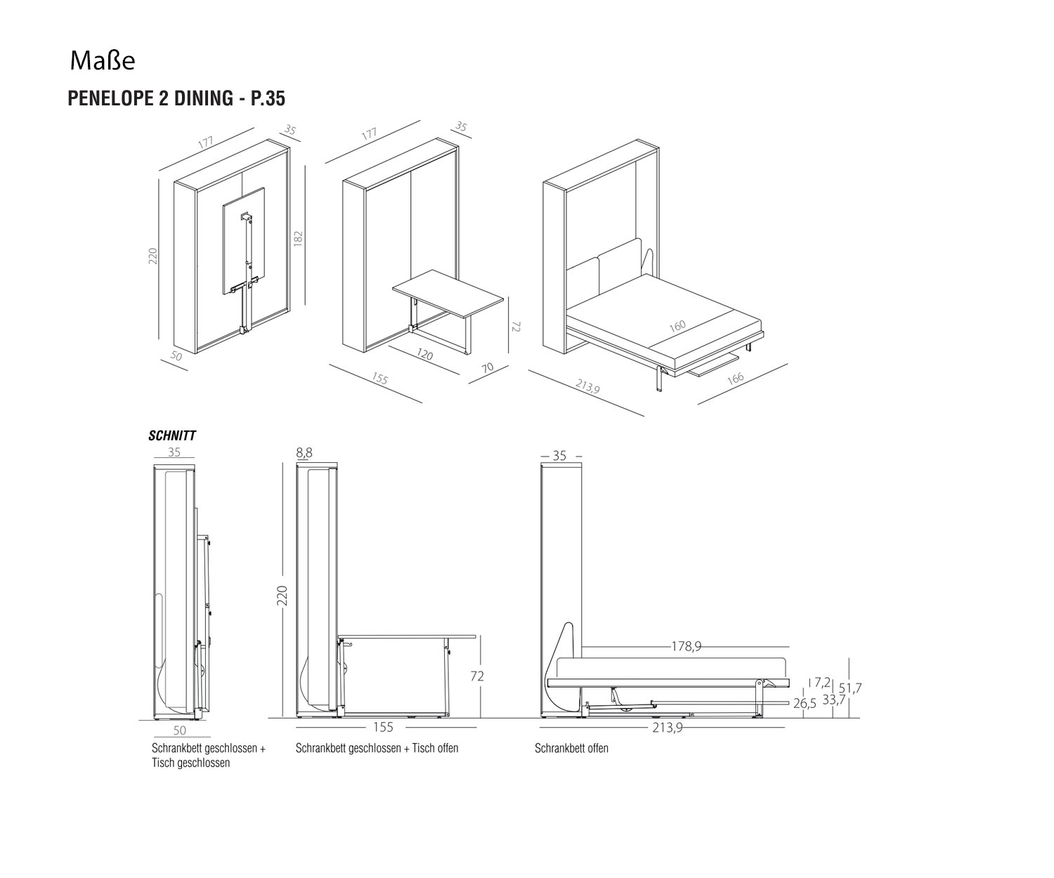 Clei Penelope 2 Dining Maße Tiefe 35 cm Clei Penelope 2 Dining Maße Tiefe 35 cm