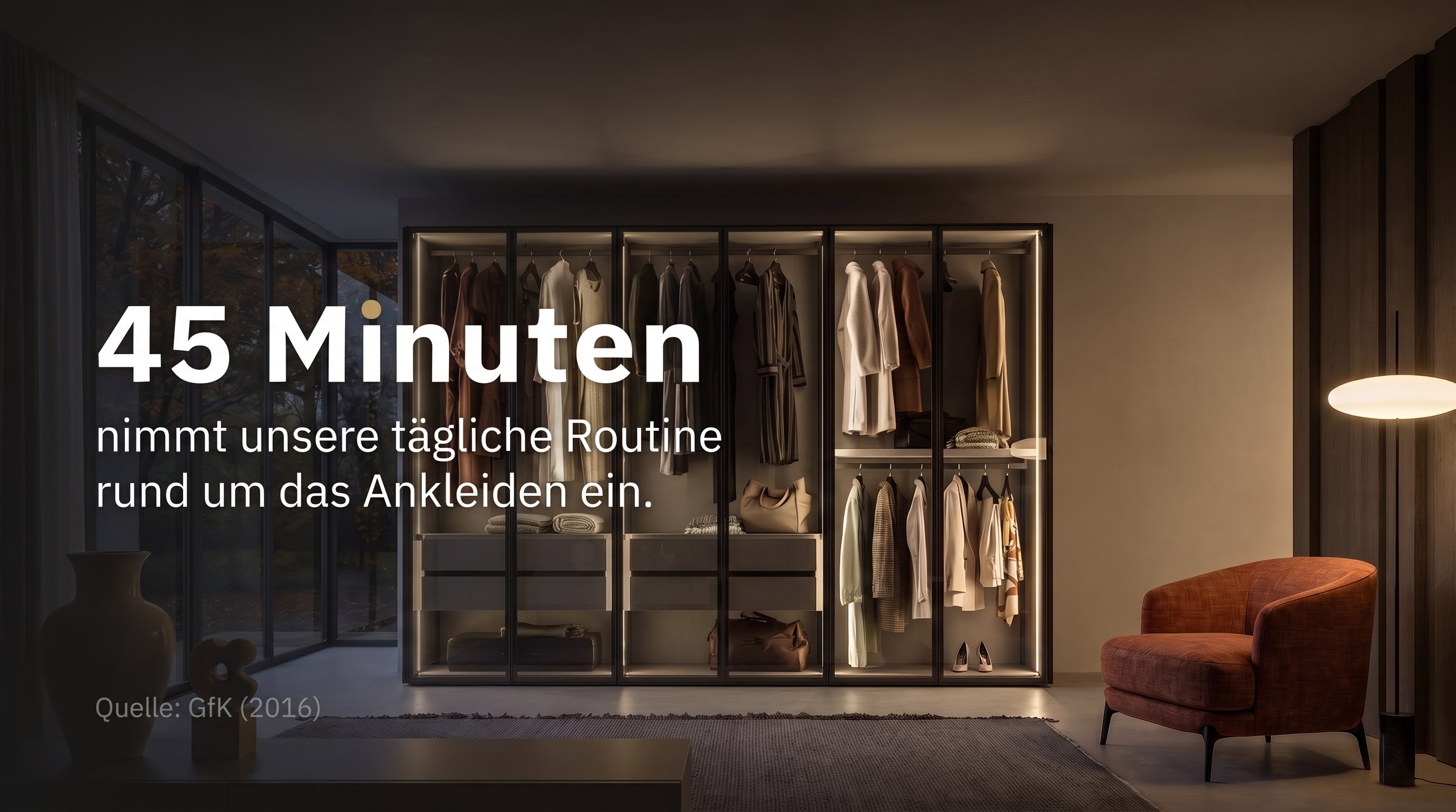 45 Minuten &ndash; nimmt unsere t&auml;gliche Routine rund um das Ankleiden ein.