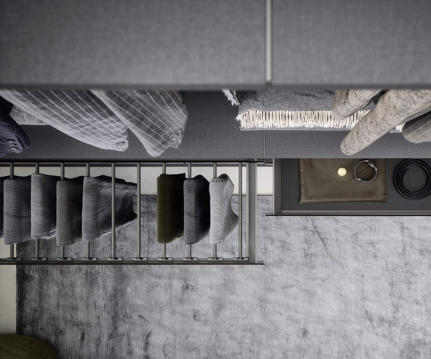 Walk In Closet Ankleidezimmerr Luxus dunkel mit LED Licht individuell Walk In Closet Ankleidezimmerr Luxus dunkel mit LED Licht individuell