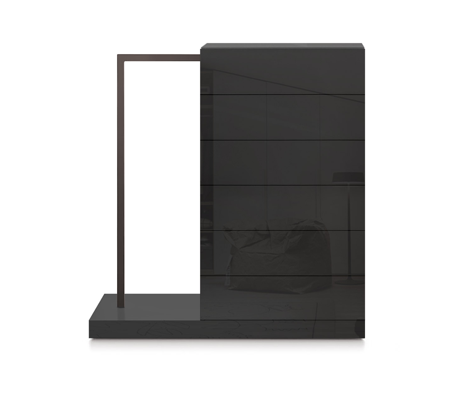 Novamobili Hochkommode Easy6 + Garderobe links B64cm glanz schwarz418 Novamobili Hochkommode Easy6 + Garderobe links B64cm glanz schwarz418