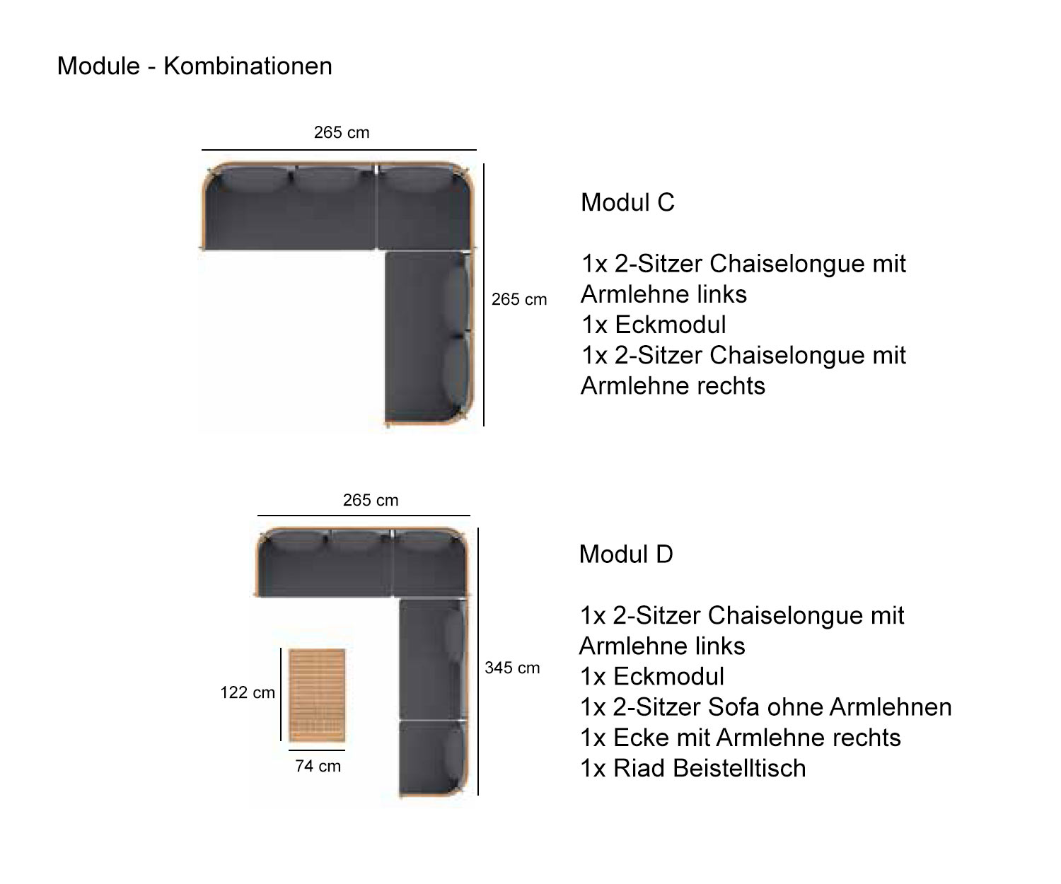 Designer Riad Garten Kollektion von Oasiq mit Modul Kombinationen Designer Riad Garten Kollektion von Oasiq mit Modul Kombinationen
