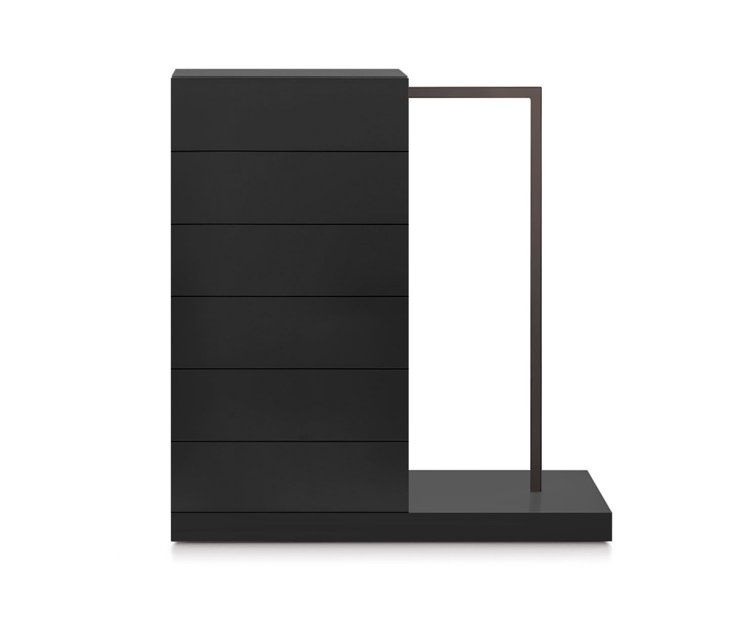 Novamobili Hochkommode Easy6 + Garderobe rechts B54cm matt schwarz318 Novamobili Hochkommode Easy6 + Garderobe rechts B54cm matt schwarz318