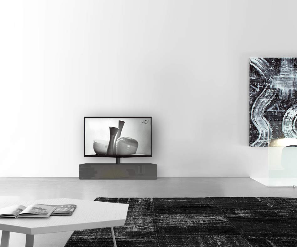 Design Lowboard Konfigurator mit TV Halterung Boden Breite 120 25,5 45 mitte glanz dunkelgrau Design Lowboard Konfigurator mit TV Halterung Boden Breite 120 25,5 45 mitte glanz dunkelgrau