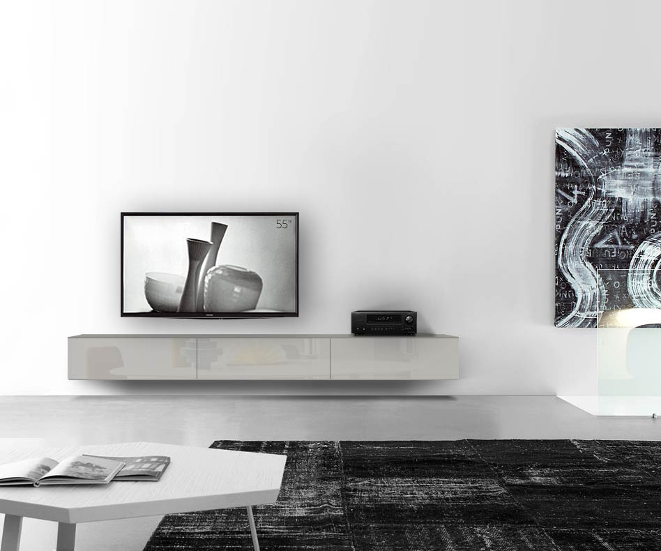 /Design Lowboard Wand B270 H33 5 glanz hellgrau /Design Lowboard Wand B270 H33 5 glanz hellgrau