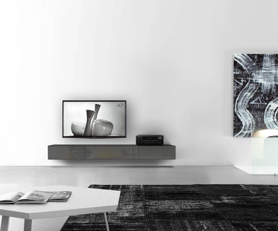 /Design Lowboard Wand B210 H25 5 glanz dunkelgrau /Design Lowboard Wand B210 H25 5 glanz dunkelgrau