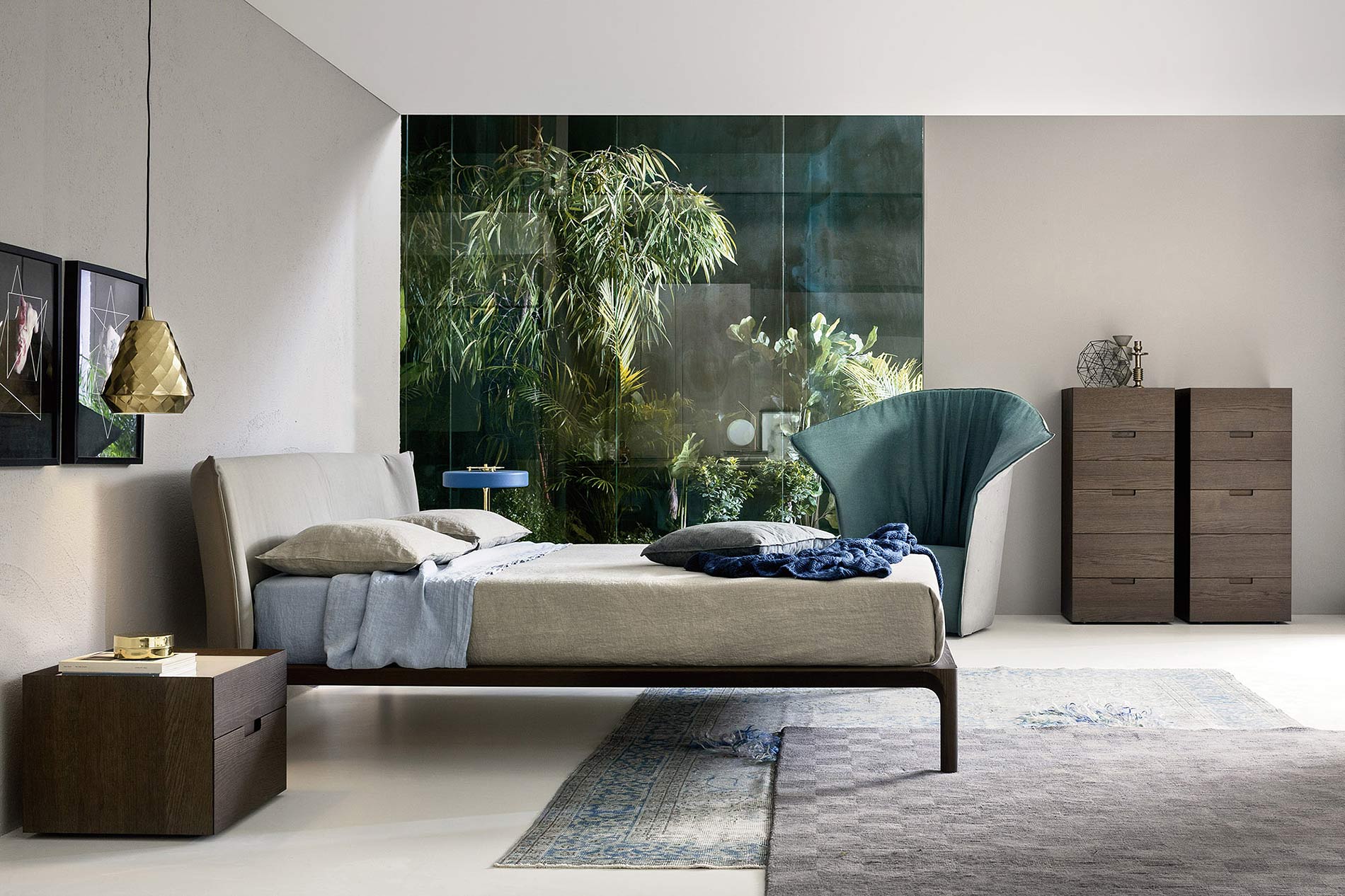 Luxus Glastrennwand Schlafzimmer