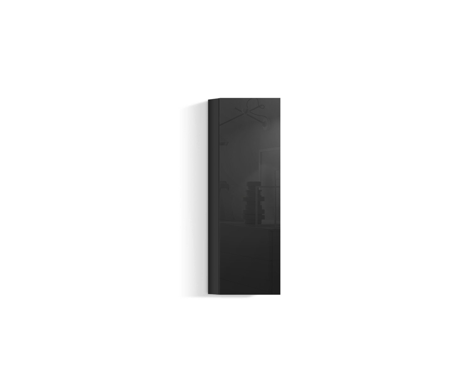 Design Wohnzimmer Hängeschrank Vertikal H96 B30 schwarz418 Design Wohnzimmer Hängeschrank Vertikal H96 B30 schwarz418