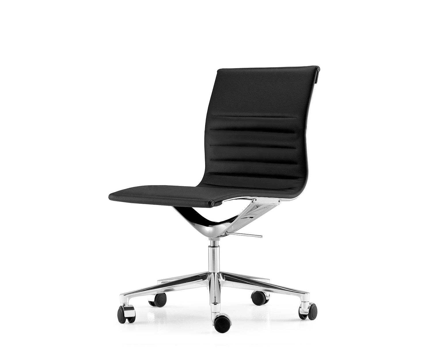 ICF Una Chair Managment Bürostuhl Design Drehstuhl 5 Arm mit Rollen H42 cm ohne Leder Leder Schwarz 901 ICF Una Chair Managment Bürostuhl Design Drehstuhl 5 Arm mit Rollen H42 cm ohne Leder Leder Schwarz 901