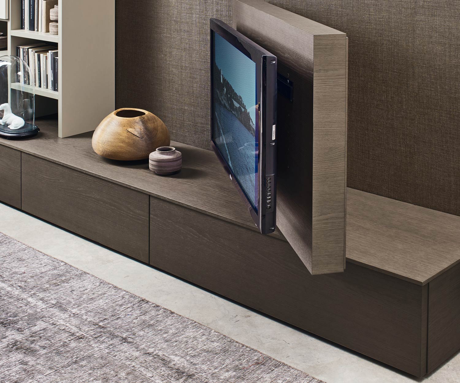 Hochwertige Livitalia Design Wohnwand C45 schwenkbarer TV Halterung Hochwertige Livitalia Design Wohnwand C45 schwenkbarer TV Halterung