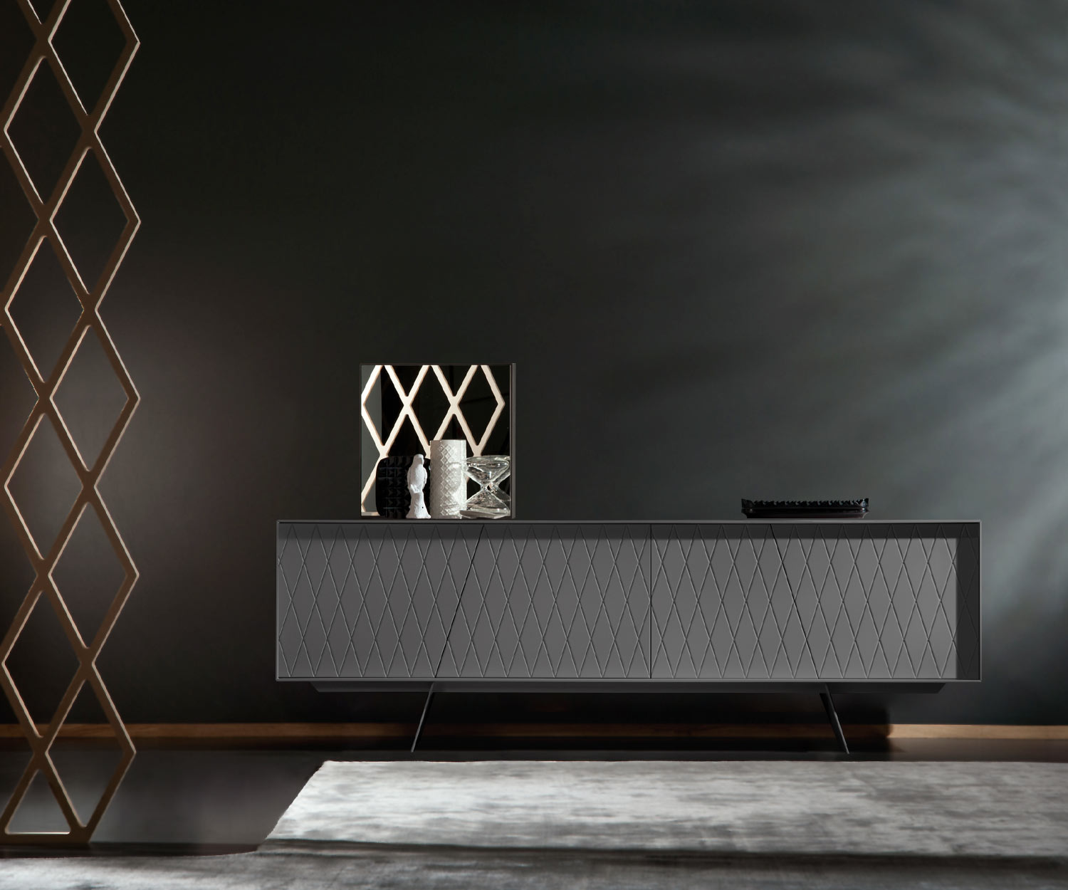 al2 e klipse 003 Sideboard Breite 220 cm Korpus Dunkelgrau