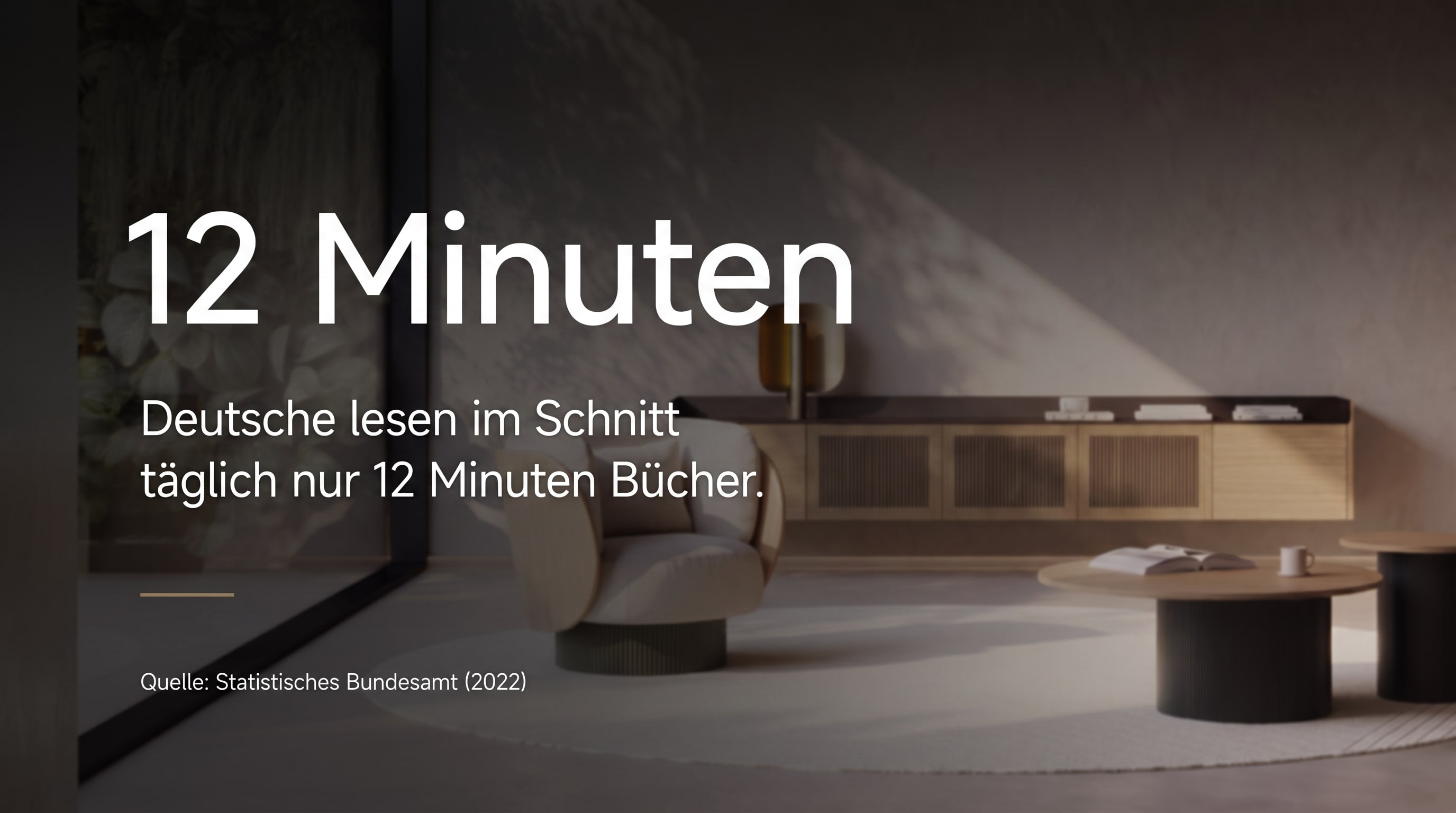 12 Minuten – Deutsche lesen im Schnitt täglich nur 12 Minuten Bücher.
