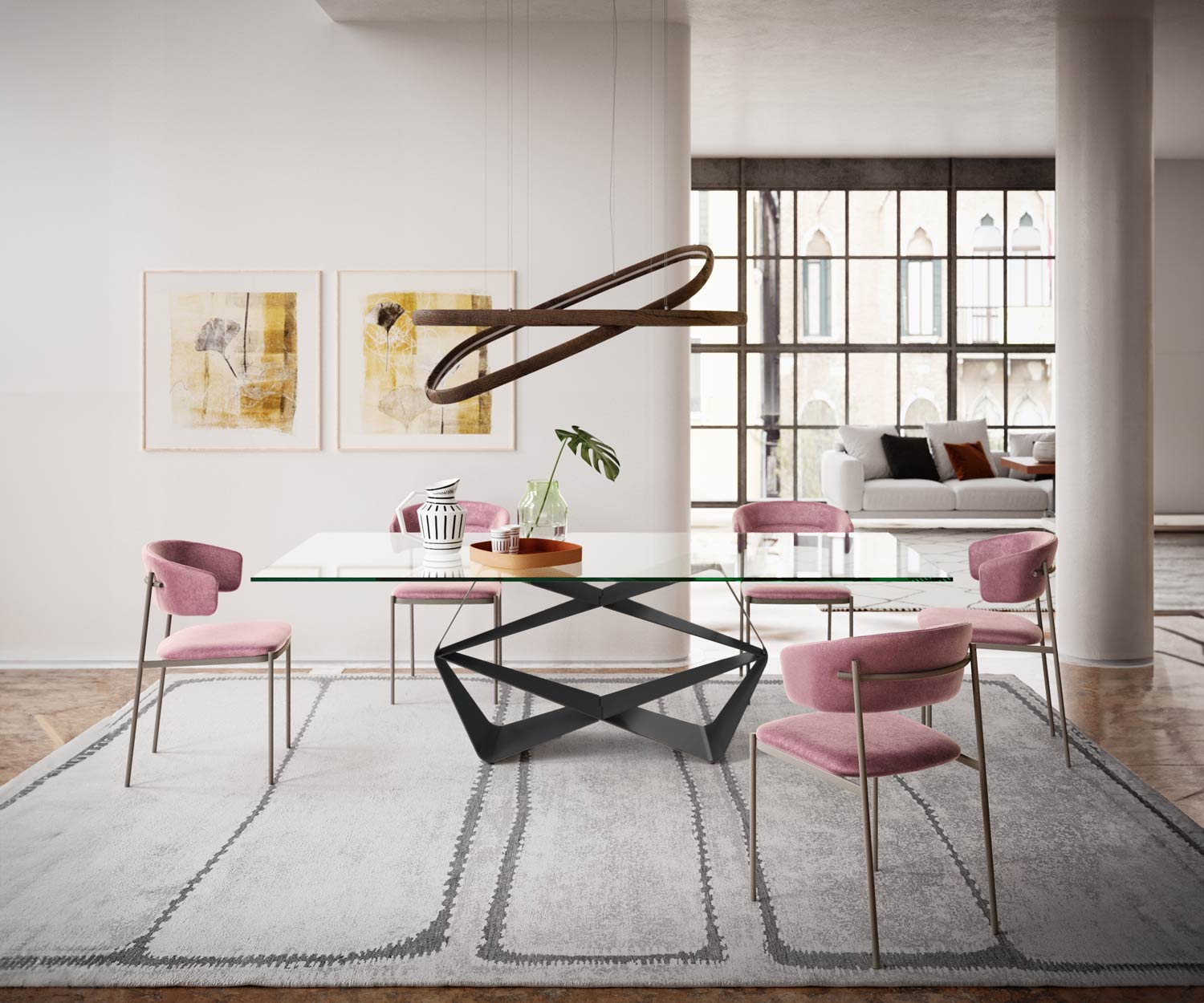 Moderner Glas Esstisch Eckig 240 cm Moderner Glas Esstisch Eckig 240 cm