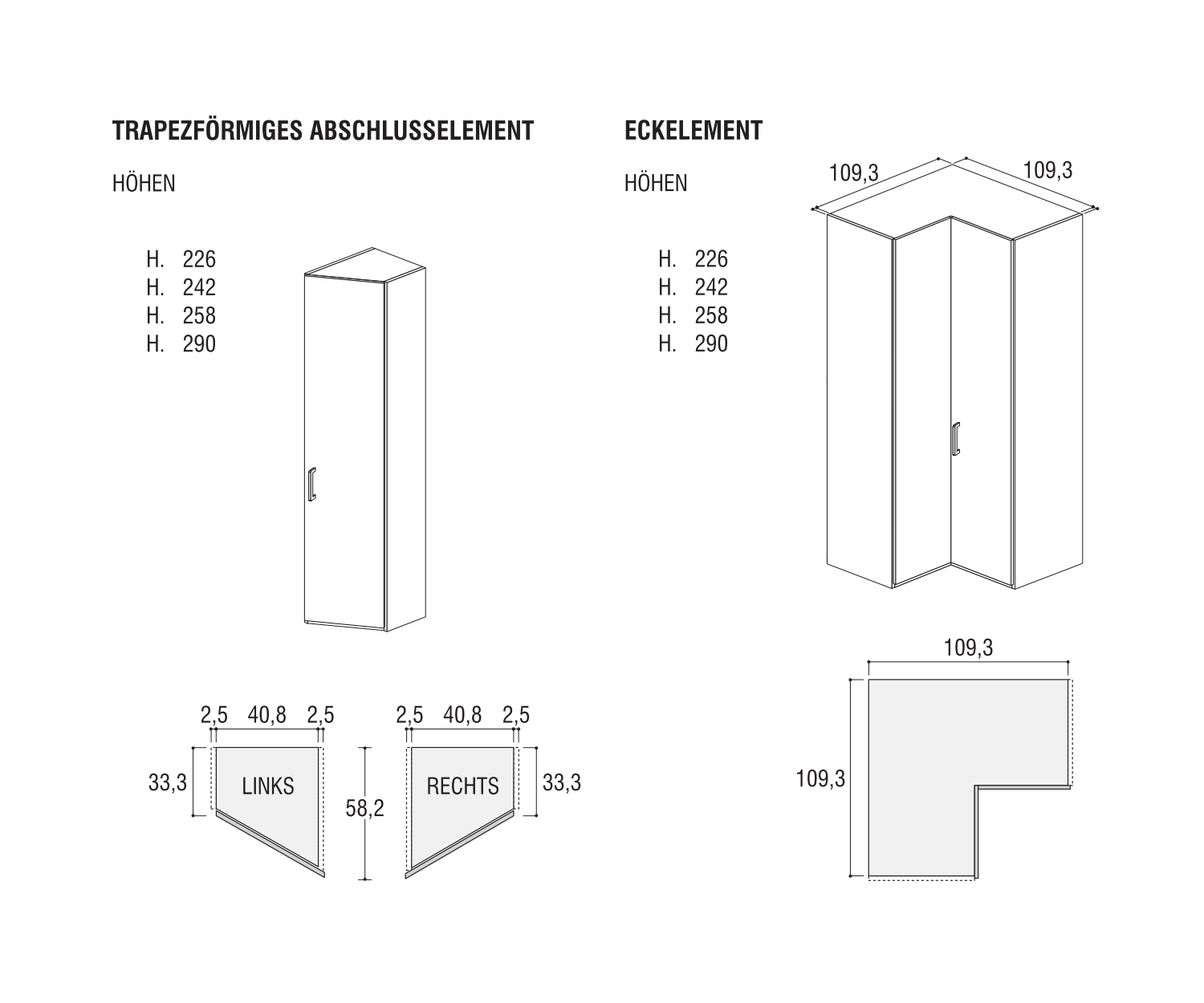 Alfa YNCA Design Eckschrank 109x109 cm von Novamobili Alfa YNCA Design Eckschrank 109x109 cm von Novamobili