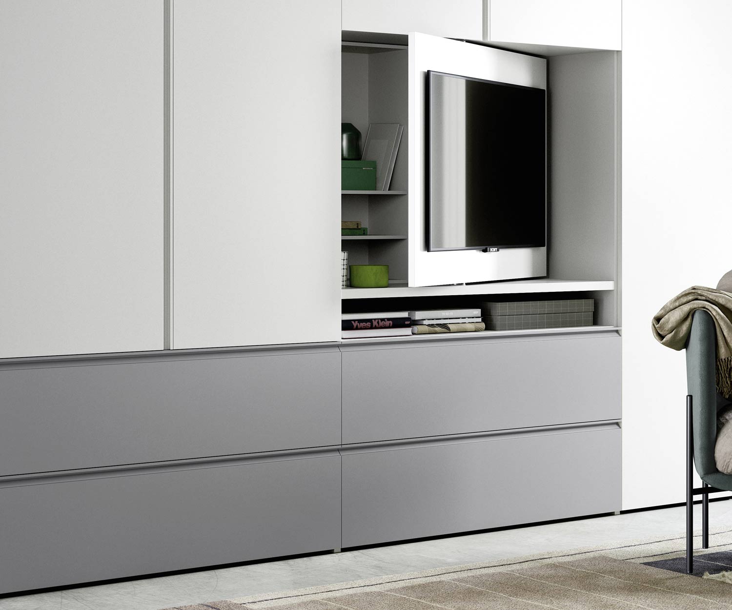 Hochwertiger Novamobili Gola Kleiderschrank TV Fach drehbares Modul Hochwertiger Novamobili Gola Kleiderschrank TV Fach drehbares Modul