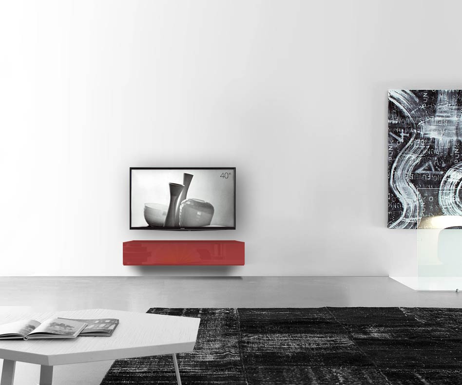 /Design Lowboard Wand B120 H25 5 glanz rot /Design Lowboard Wand B120 H25 5 glanz rot