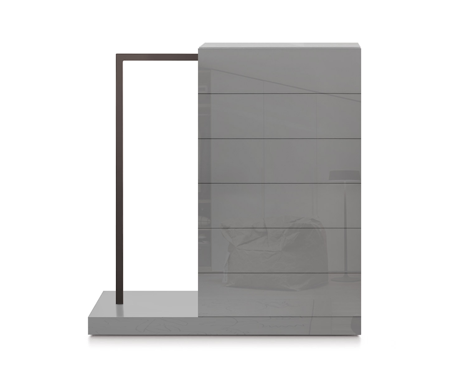 Novamobili Hochkommode Easy6 + Garderobe links B64cm glanz hellgrau430 Novamobili Hochkommode Easy6 + Garderobe links B64cm glanz hellgrau430