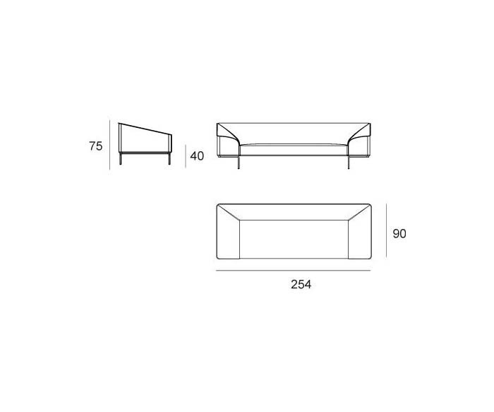 3 Sitzer Design Sofa Seam von Prostoria Skizze Größen Angaben zur Größe Maße 3 Sitzer Design Sofa Seam von Prostoria Skizze Größen Angaben zur Größe Maße