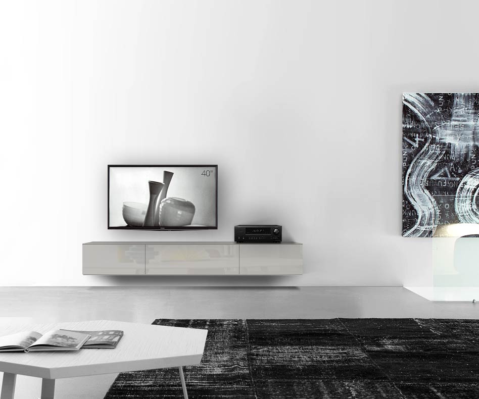 /Design Lowboard Wand B210 H33 5 glanz hellgrau /Design Lowboard Wand B210 H33 5 glanz hellgrau