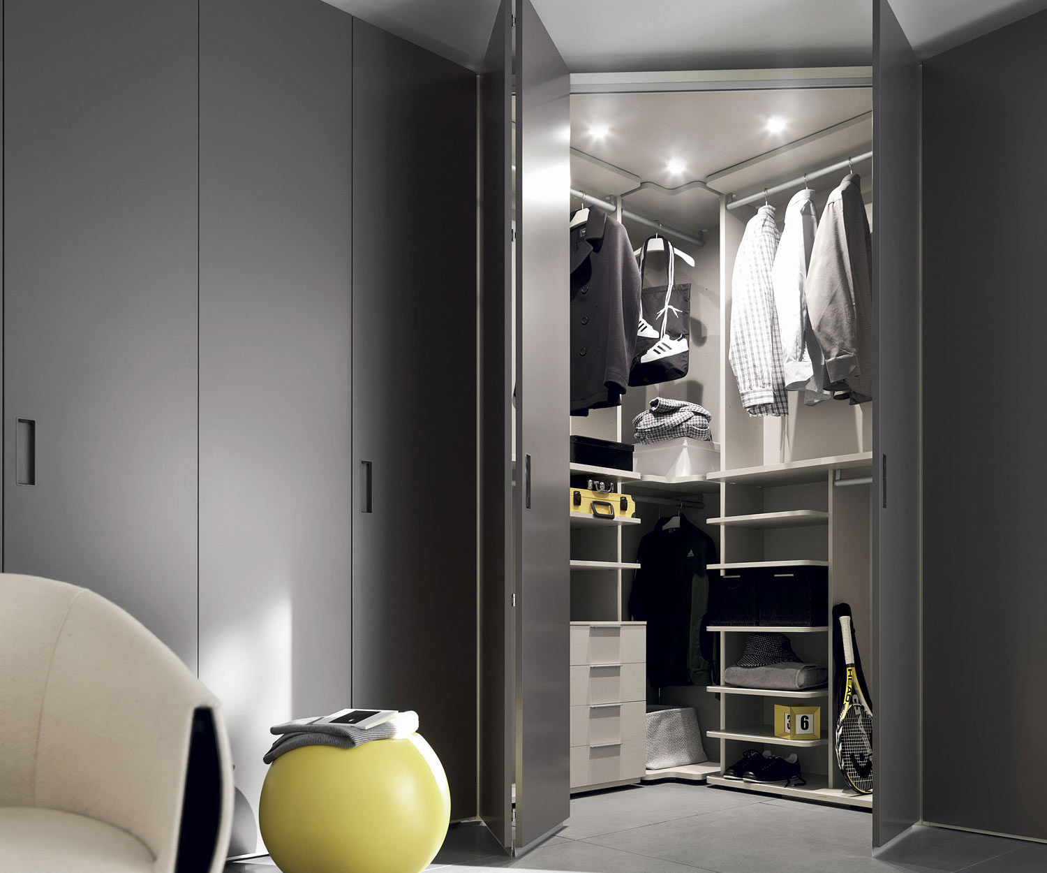 Hochwertiger Begehbarer Designer Eckkleiderschrank Alfa YNCA Hochwertiger Begehbarer Designer Eckkleiderschrank Alfa YNCA