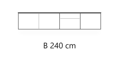 B 240 cm / H 49,5 cm / T 45 cm