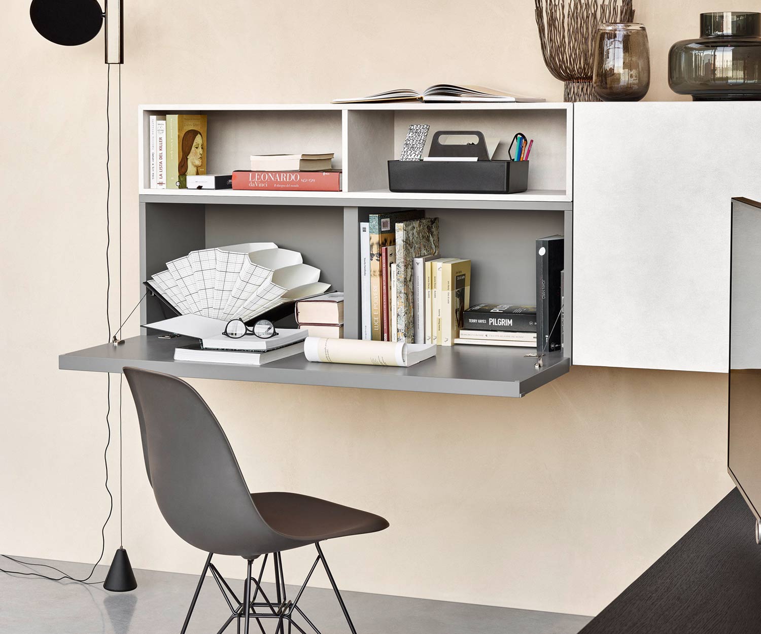 Exklusiver Livitalia Cartesio Design Hängeschrank mit Schreibtisch  Exklusiver Livitalia Cartesio Design Hängeschrank mit Schreibtisch