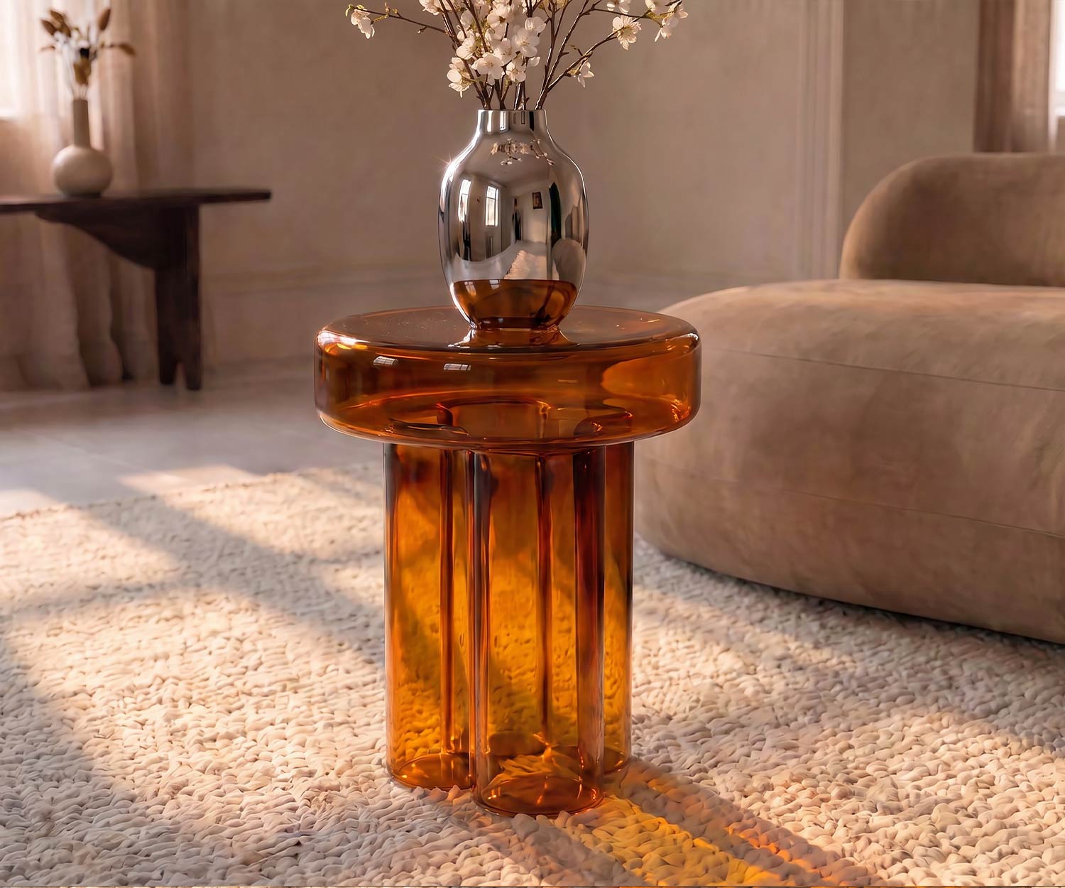 Miniforms Couchtisch Soda rund Ausführung D 38 cm Farbausführung Amber