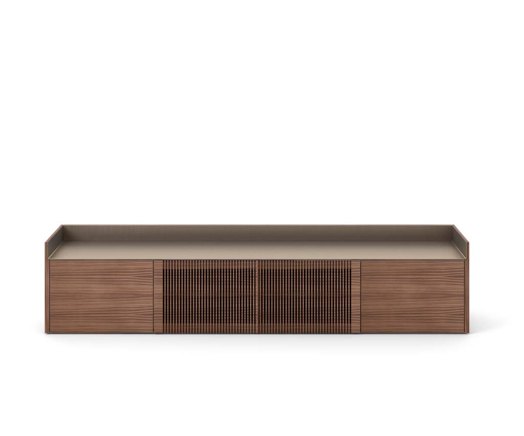 Punt Stockholm TV Design Lowboard sideboard Füße Wand Hängend Eiche Walnuss Aluminium Gold Rose Bronze