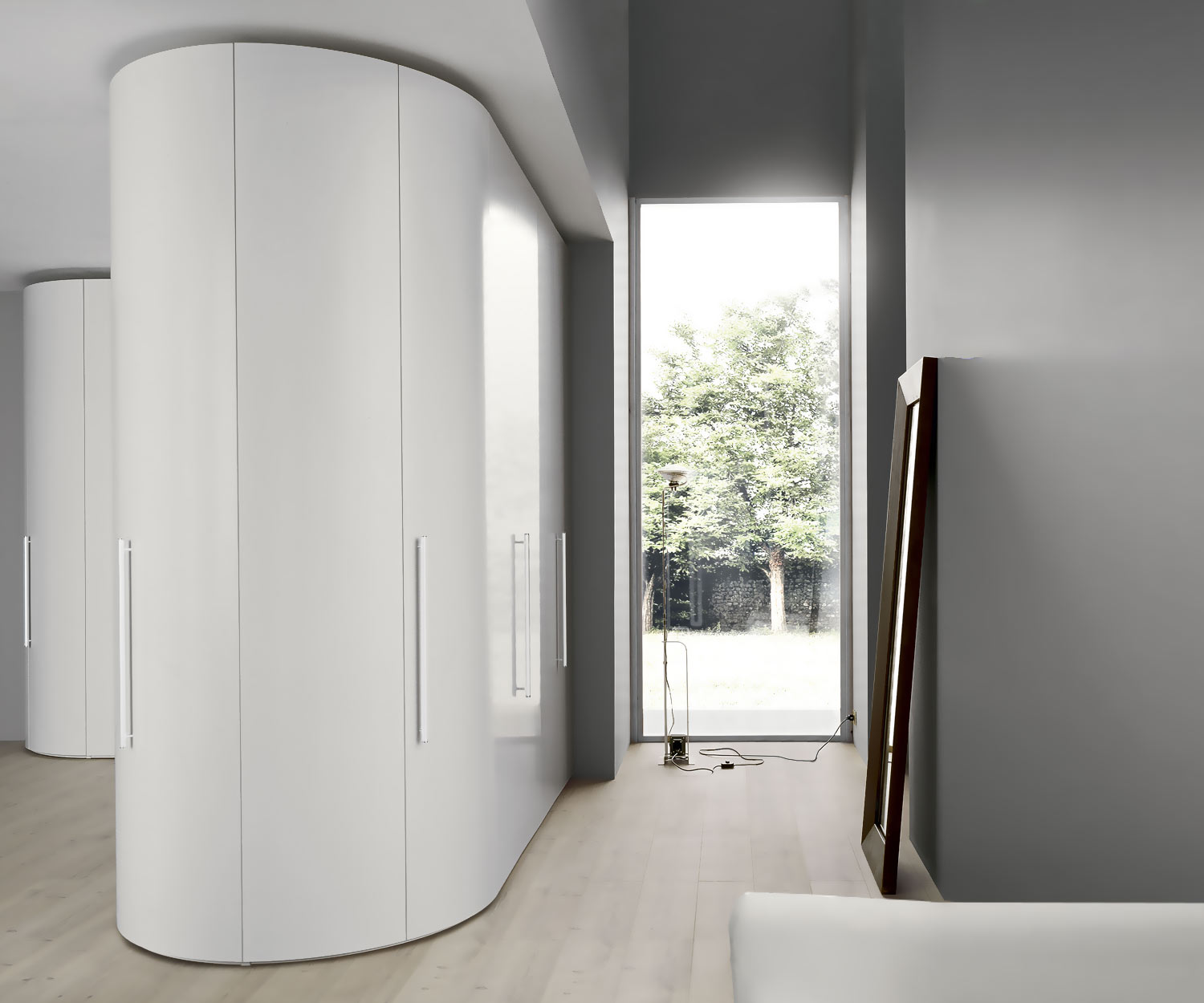 Novamobili Designer Eckschrank Alfa Curvo als Raumteiler Novamobili Designer Eckschrank Alfa Curvo als Raumteiler