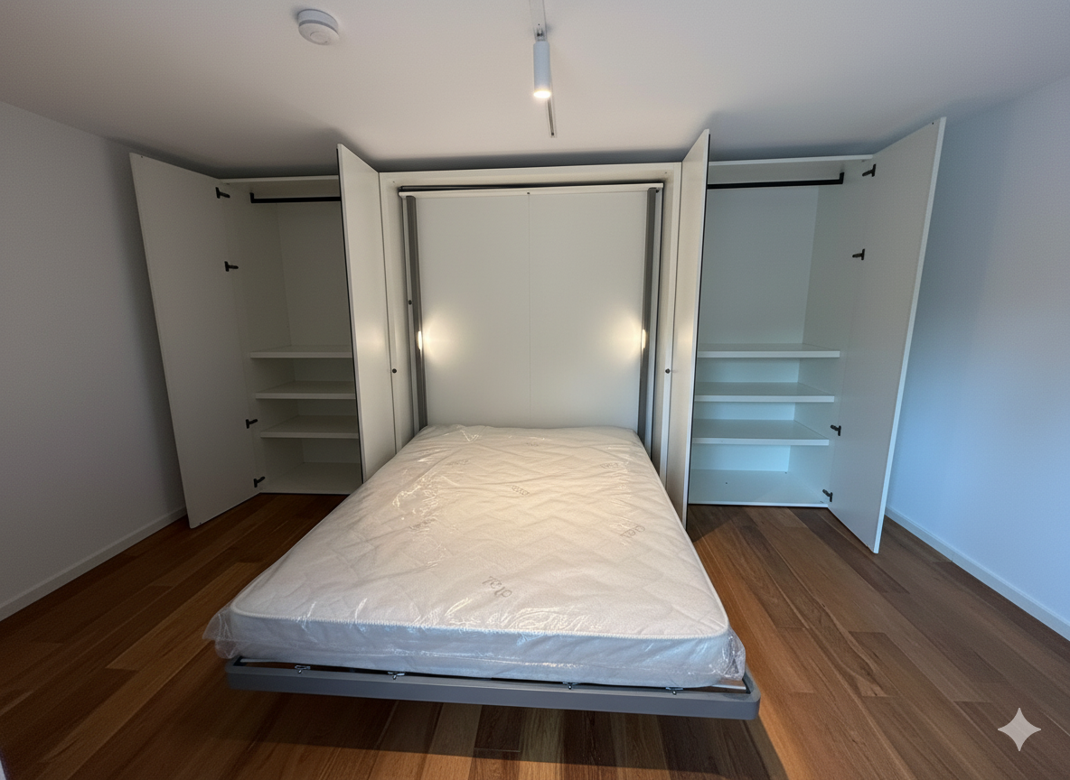 Clei LGM 2.0 Schrankbett Regal mit Tisch und Schrnken (3)