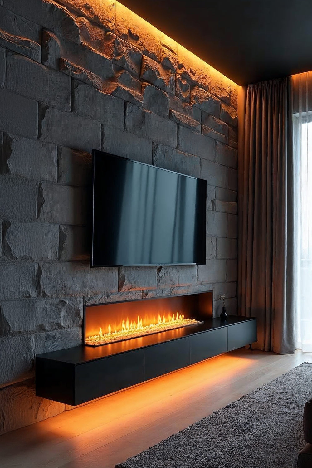 schwarzes-tv-lowboard-mit-indirekter-beleuchtung-und-e-kamin