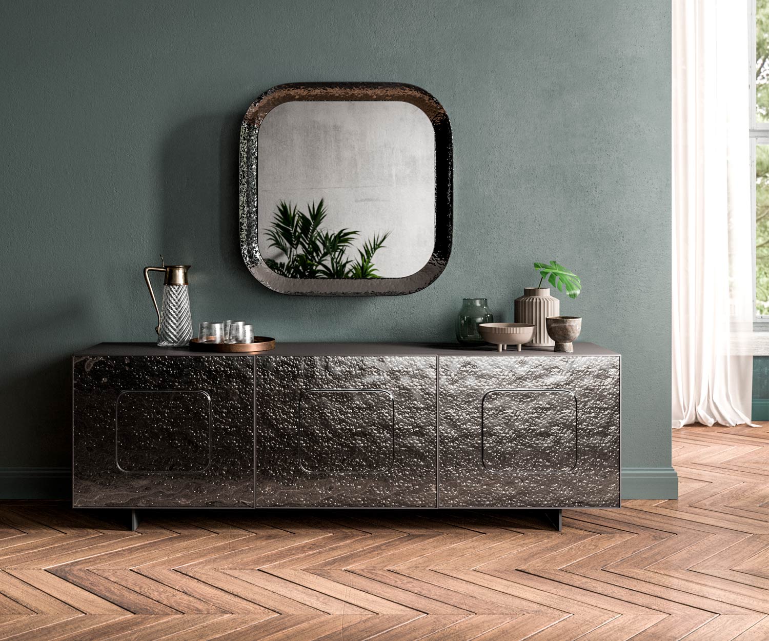 Ozzio Giulia X311 Design Sideboard mit Bronze Gold Glas Ozzio Giulia X311 Design Sideboard mit Bronze Gold Glas