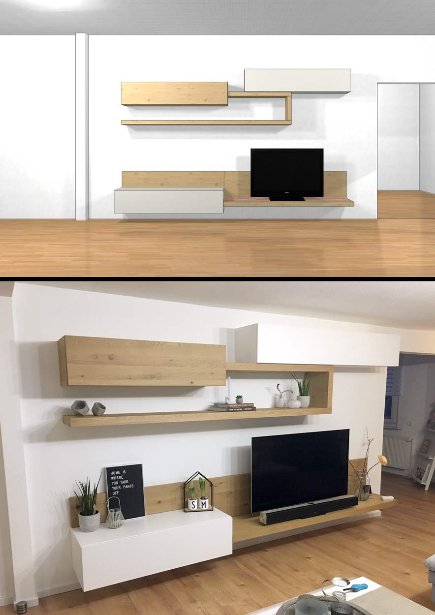 TV Schrankwand individuell geplant
