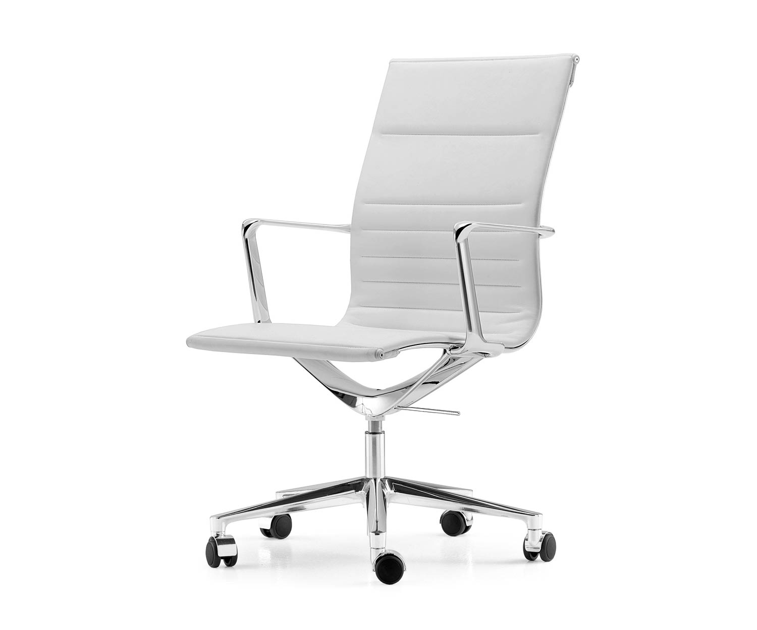 ICF Una Chair Managment Bürostuhl Design Drehstuhl 5 Arm mit Rollen H58 cm mit Leder Leder Weiß 915 ICF Una Chair Managment Bürostuhl Design Drehstuhl 5 Arm mit Rollen H58 cm mit Leder Leder Weiß 915