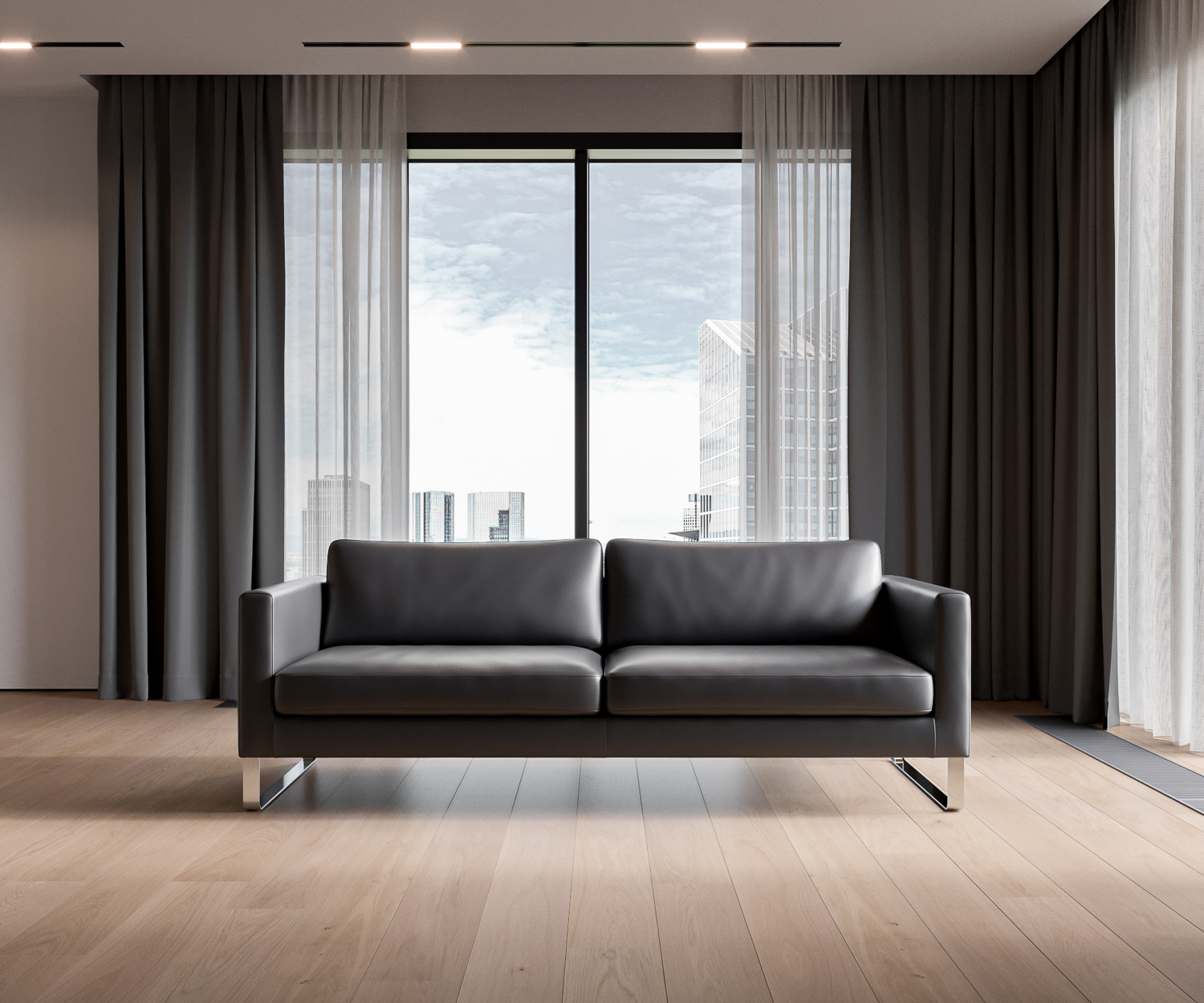 Elegance 3 Sitzer Leder Antracite Elegance 3 Sitzer Leder Antracite