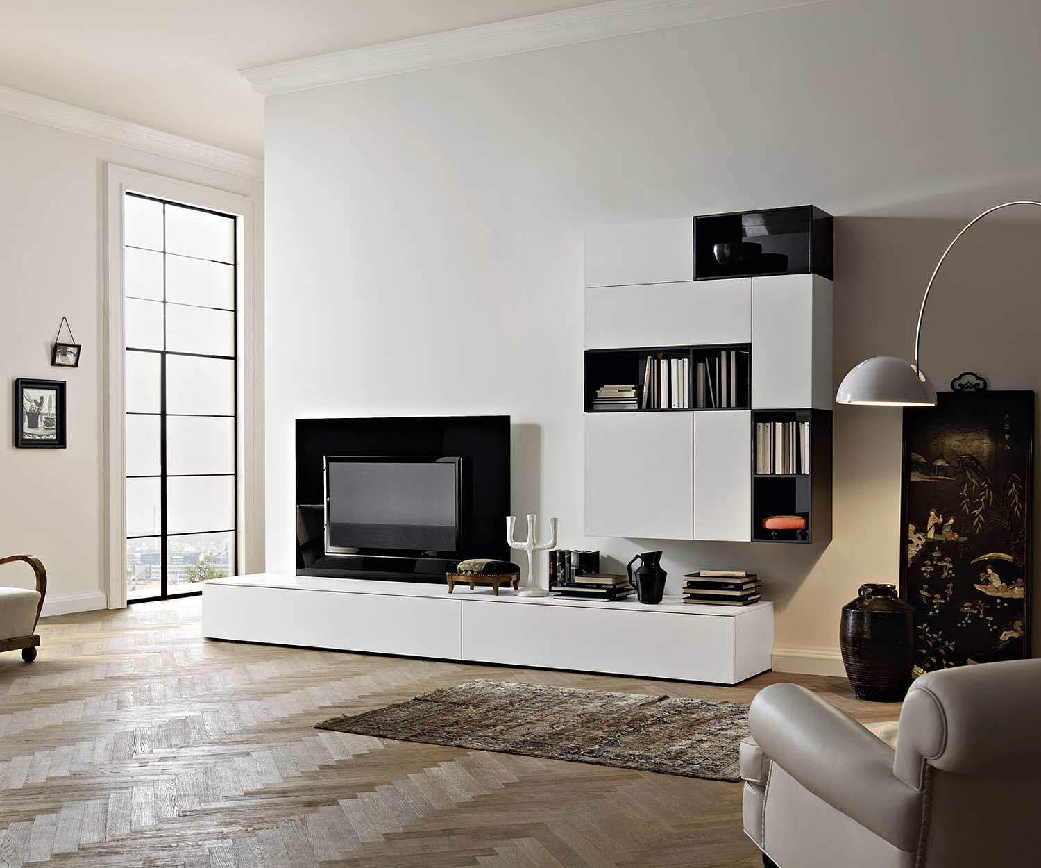 TV Design Wandpaneel Schwarz Hochglanz TV Design Wandpaneel Schwarz Hochglanz