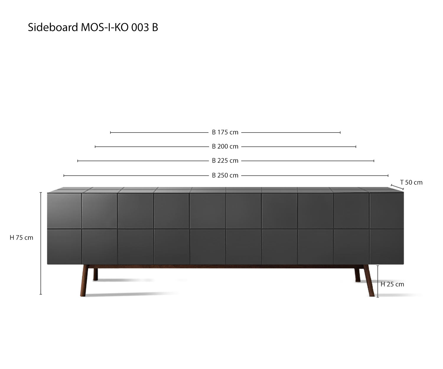 Skizze Maße Größen Varianten al2 Designer Sideboard MOS I KO 003 B Skizze Maße Größen Varianten al2 Designer Sideboard MOS I KO 003 B