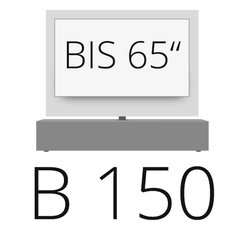 B 150 cm bis 65 Zoll TV