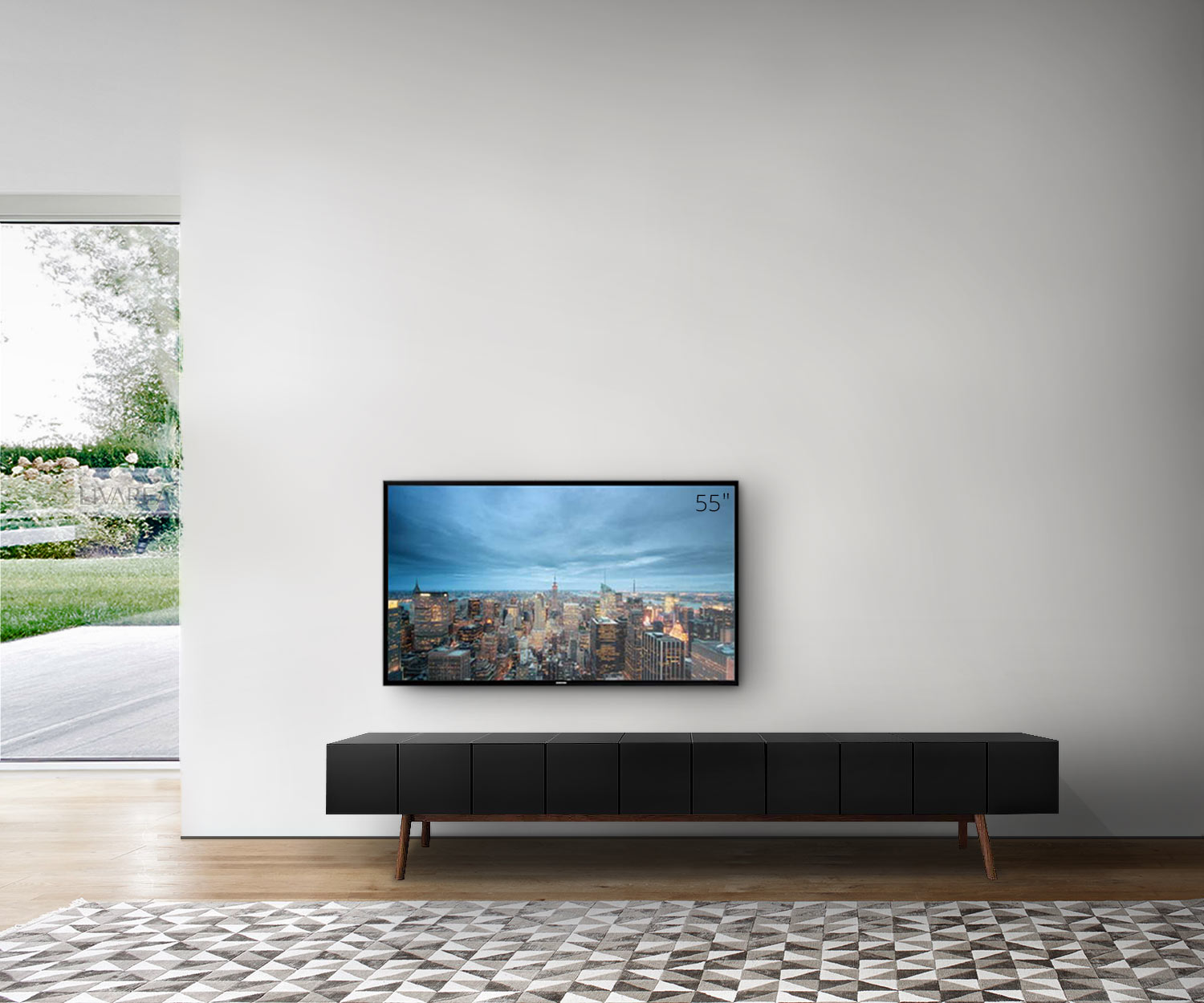 al2 MOS I KO 005 B Breite 250 cm Korpus Schwarz Beine Walnuss al2 MOS I KO 005 B Breite 250 cm Korpus Schwarz Beine Walnuss