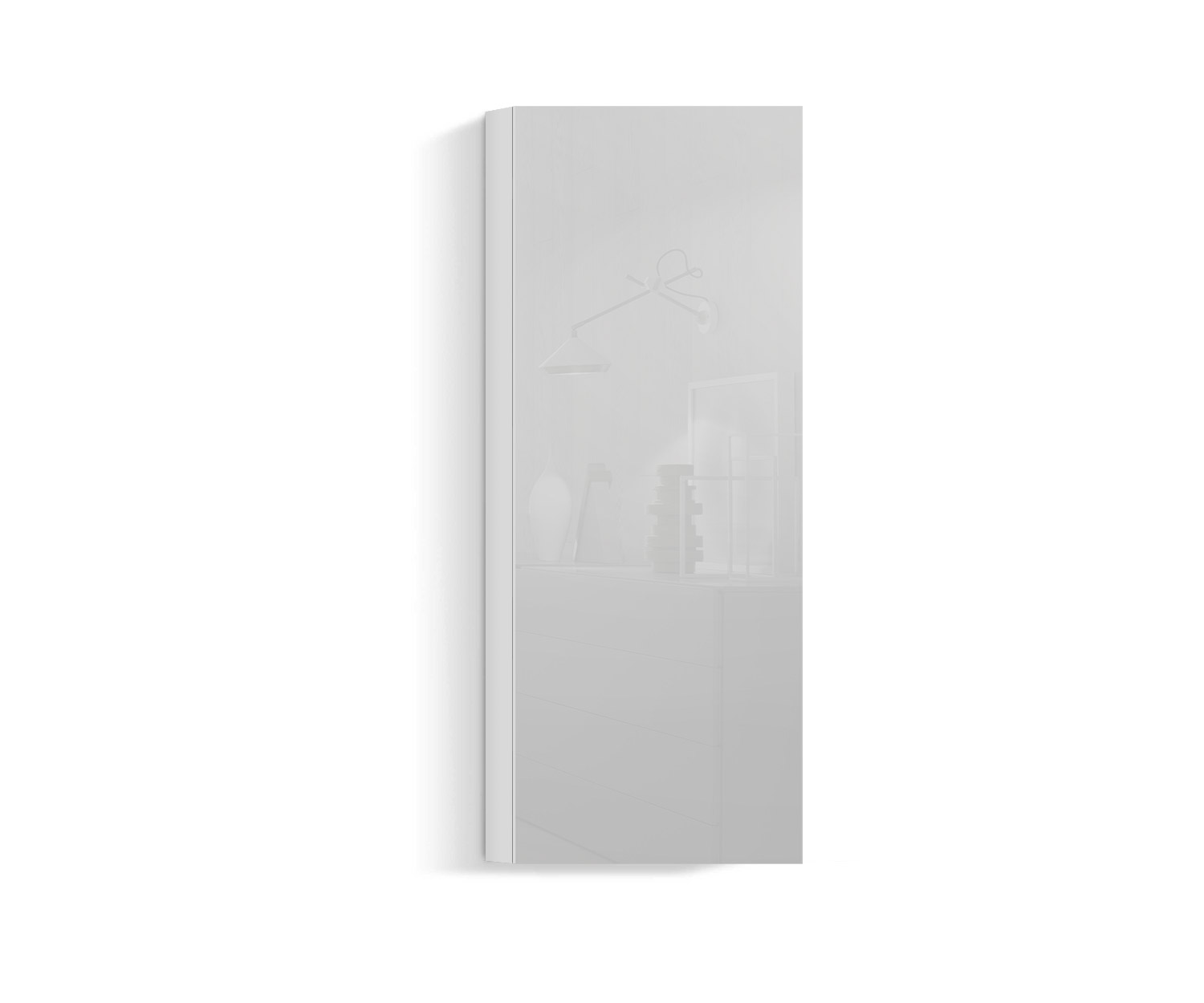 Design Wohnzimmer Hängeschrank Vertikal H160 B60 weiss400 Design Wohnzimmer Hängeschrank Vertikal H160 B60 weiss400