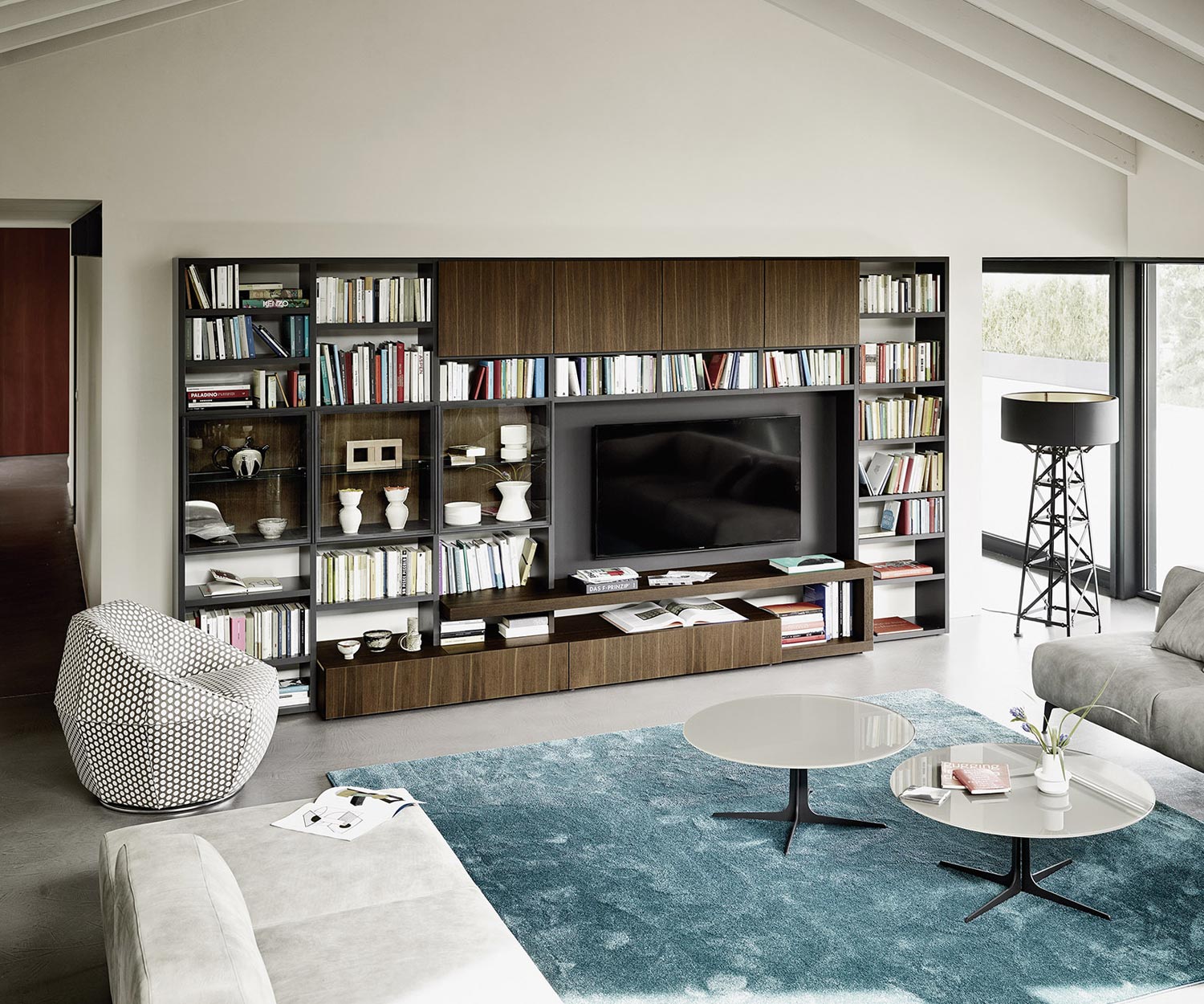 Modernes Livitalia Design Bücherregal C58 mit Glastüren Modernes Livitalia Design Bücherregal C58 mit Glastüren