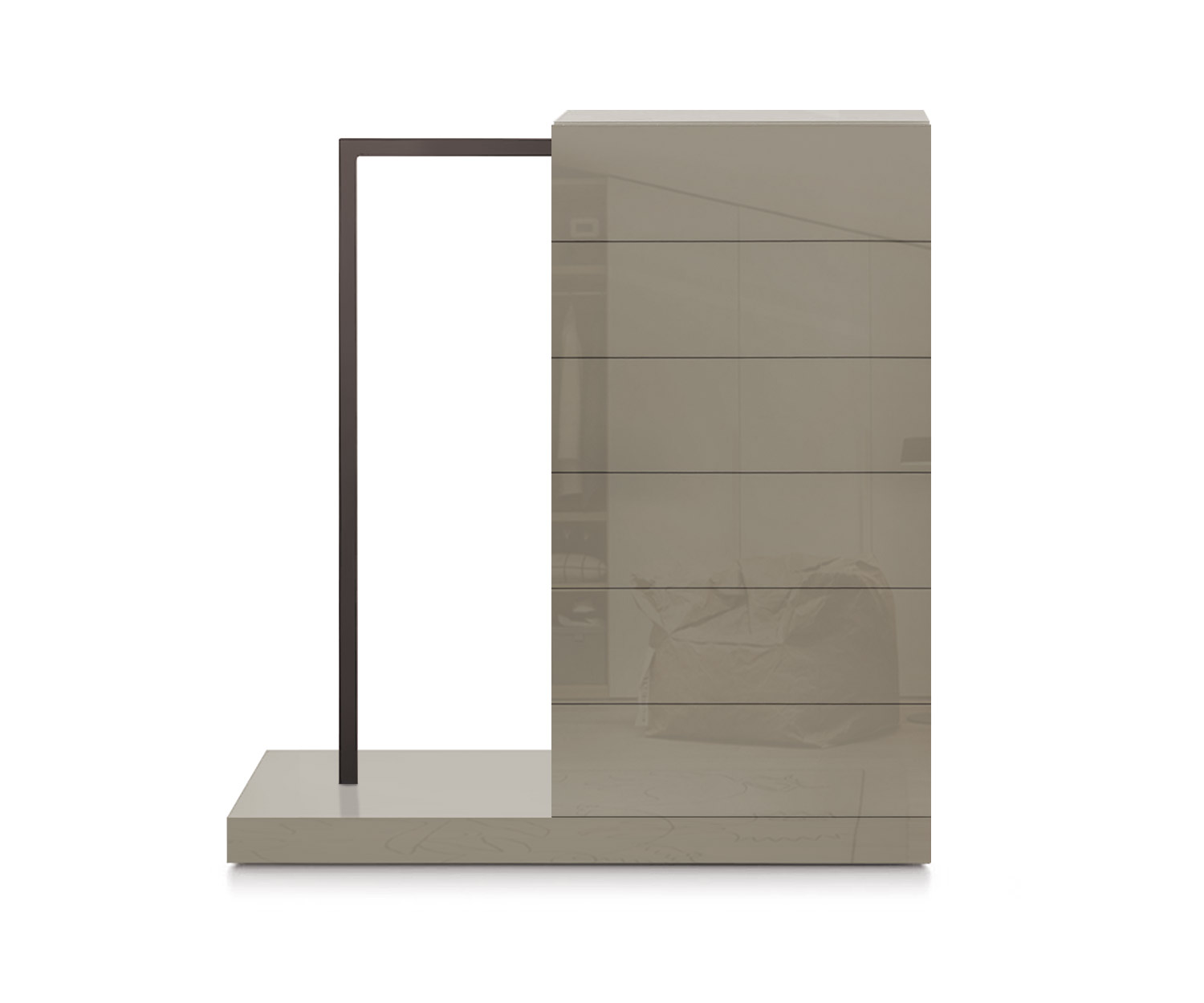 Novamobili Hochkommode Easy6 + Garderobe links B54cm glanz sand433