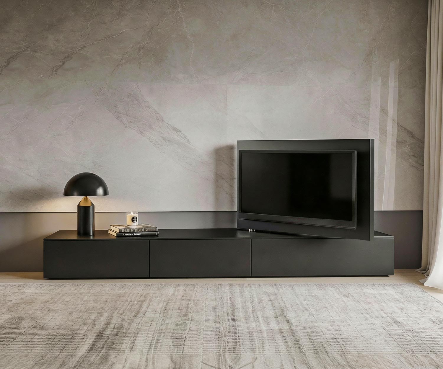 Livitalia Vision Lowboard mit 90° schwenkbarem TV Paneel Livitalia Vision Lowboard mit 90° schwenkbarem TV Paneel