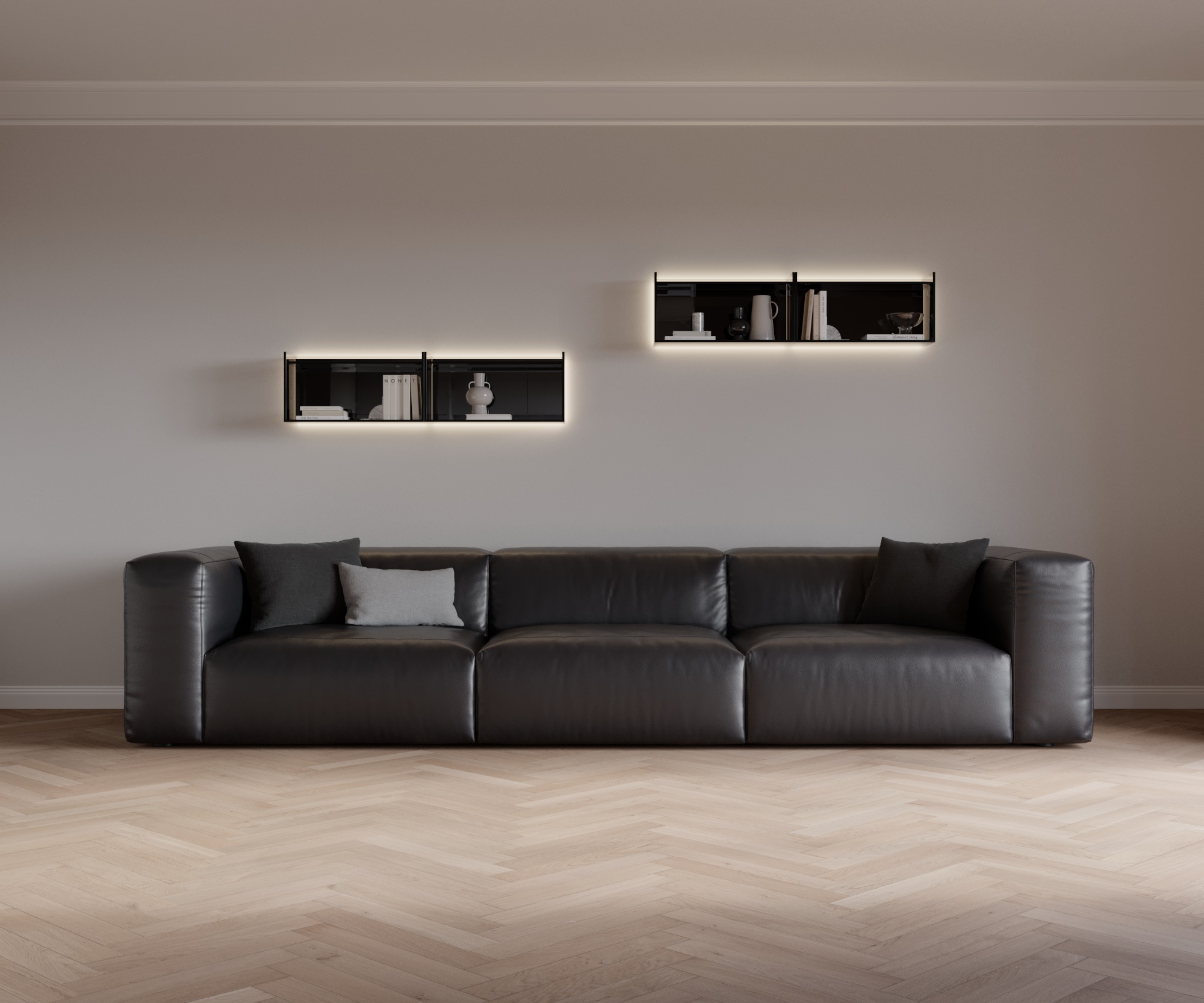 Cloud 3 Sitzer Leder Devina Antracite Cloud 3 Sitzer Leder Devina Antracite