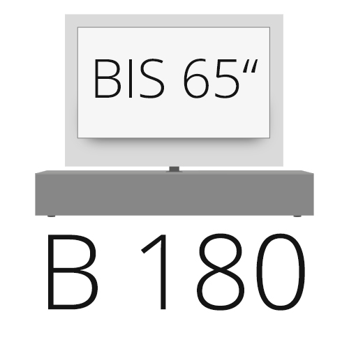 B 180 cm bis 65 Zoll TV