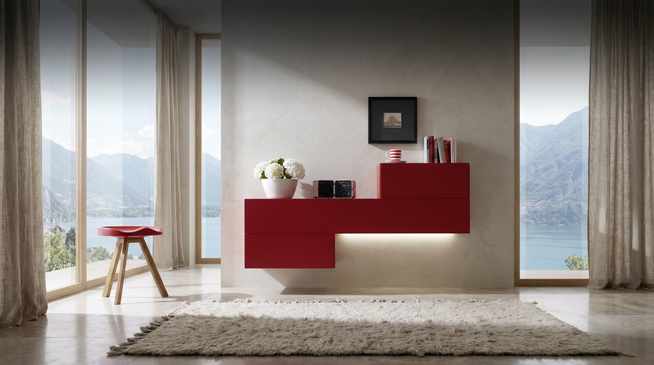 Schwebende Kommoden stylen: Die Galerie-Regel der Designer